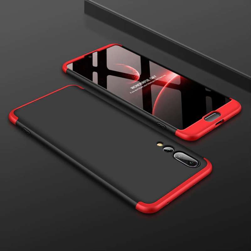 [ FREE SHIPPING] HUAWEI P20 PRO - GKK ORIGINAL SHOCK PROOF FULL PROTECTION COVER 360 CASE - RED BLACK