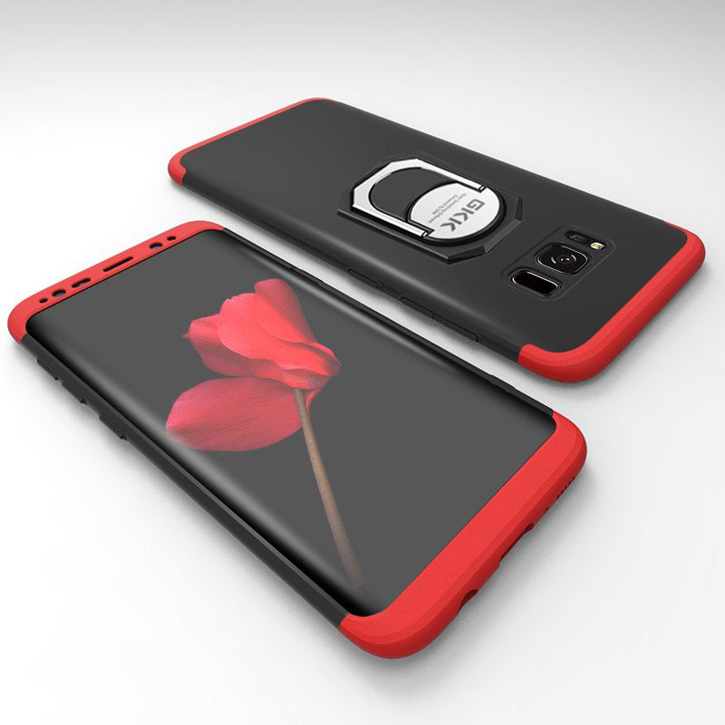 [FREE SHIPPING] Gkk 3in1 Full Protection Case With Ring Holder For Samsung S8 - Red & Black