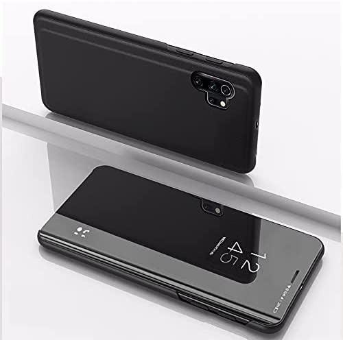 Luxury Mirror Flip 360 Degree Protector Case View Smart Phone Case For Samsung A52 - Black - Clair.pk