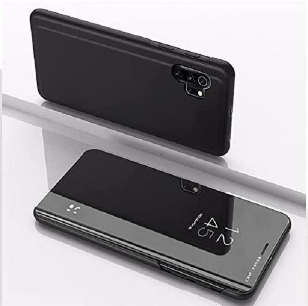 Luxury Mirror Flip 360 Degree Protector Case View Smart Phone Case For Samsung A72 - Black - Clair.pk