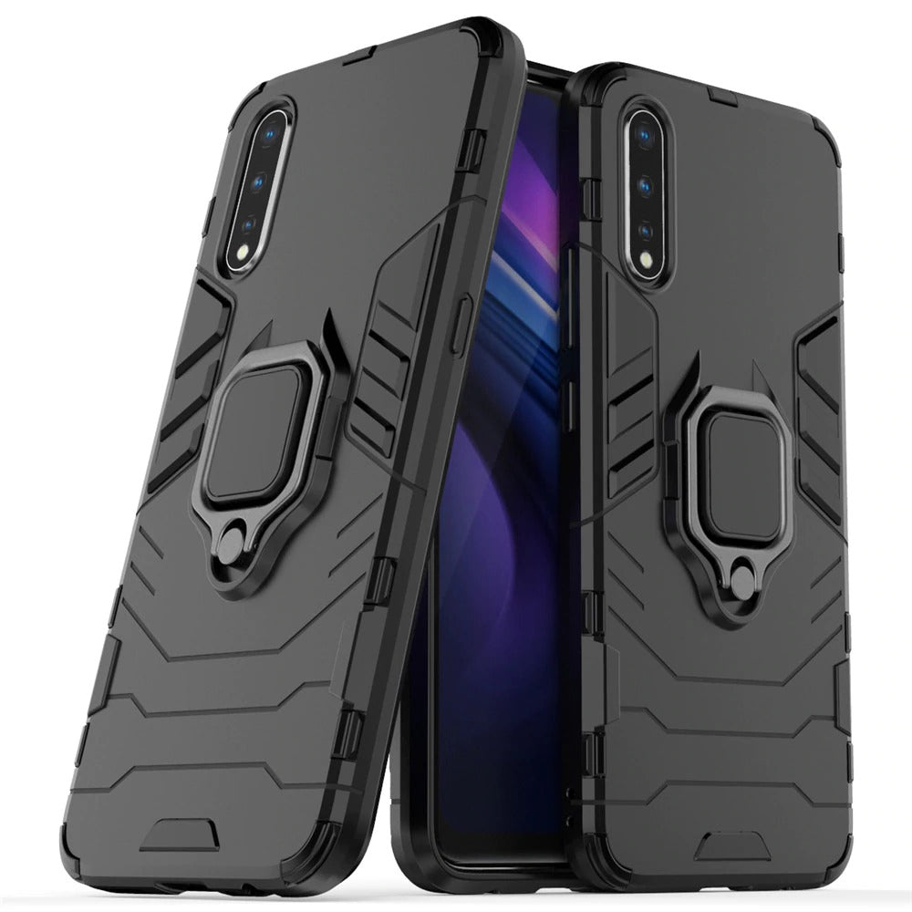 [FREE SHIPPING] Armor Shockproof ll With Ring Holder ll Full Protection Case For Vivo S1 - Black