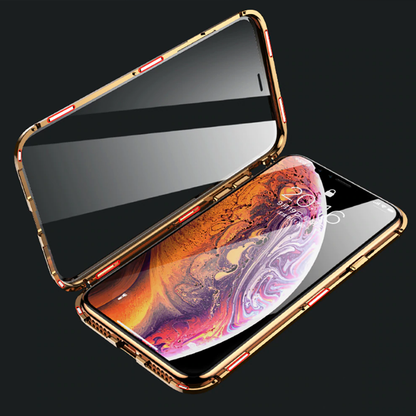 [ FREE SHIPPING] LUXURY IPHONE X/XS FRONT & BACK TEMPERED GLASS MAGNETIC CASE METAL PHONE COVER